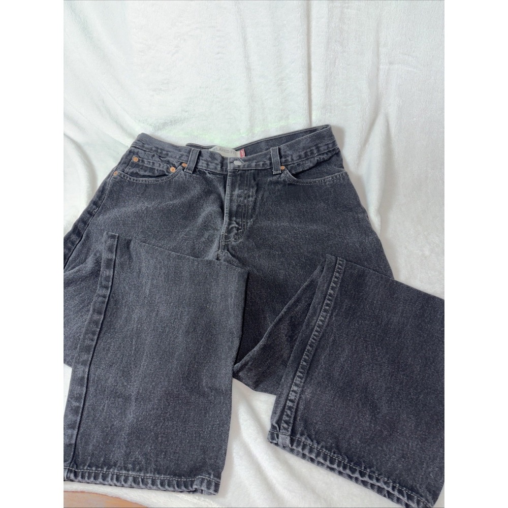 Levi's Mens 550‎ Relaxed Fit Black Jeans 36x32 Tapered Leg Gorpcore Minimalist